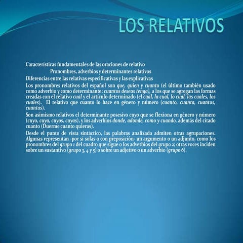 Las oraciones relativas