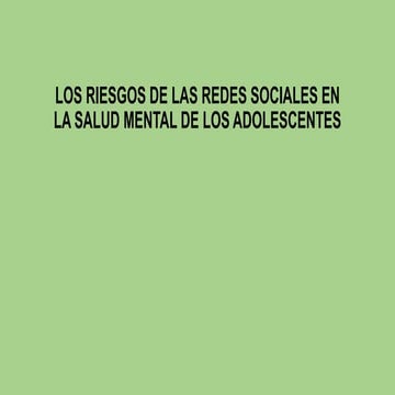 Los riesgos de las redes sociales en la salud mental de los ...