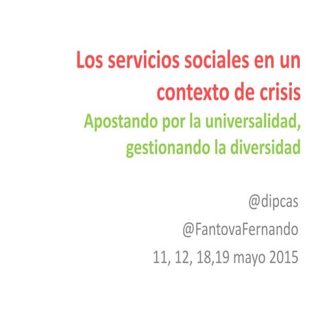 Los servicios sociales en un contexto de crisis (2015)
