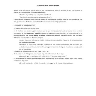 Los signos de puntuación