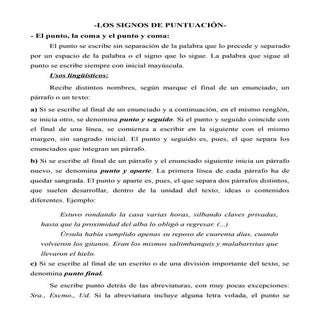 Los signos de puntuación 3º eso