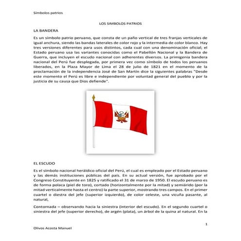 Presentacion de los simbolos patrios del peru | PDF