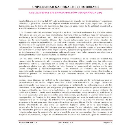 Los Sistemas De InformacióN GeográFica Sig