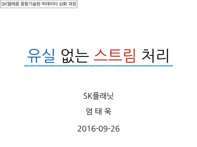 Lossless Stream Processing  SKT