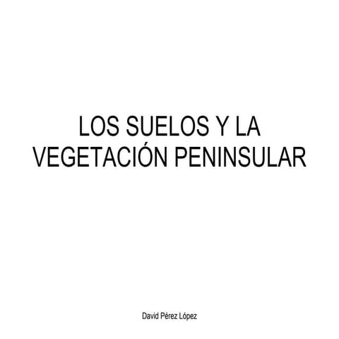 Los Suelos Y La VegetacióN Peninsular
