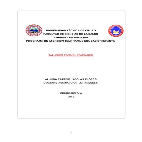 Los talleres en educación infantil 22