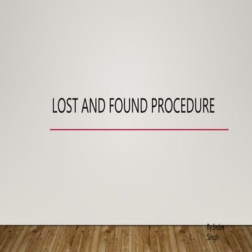 Lost and found procedure hk