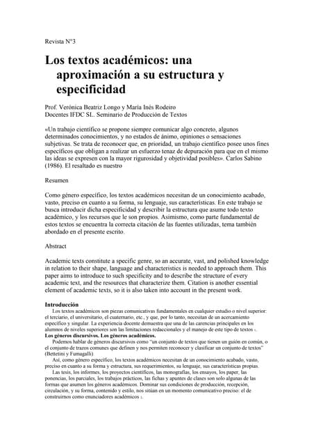 Cuadro comparativo de los textos académicos más utilizados | PDF
