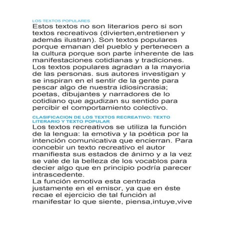 Los textos populares