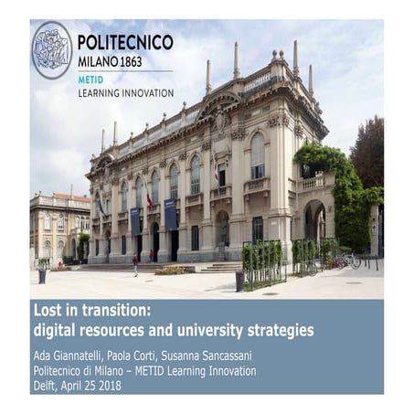 Lost in transition: digital resources and university strategies