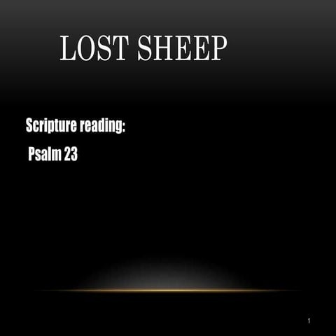 Lost sheep lesson