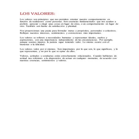 Los valores