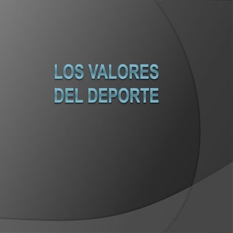Los valores del deporte | PPTX