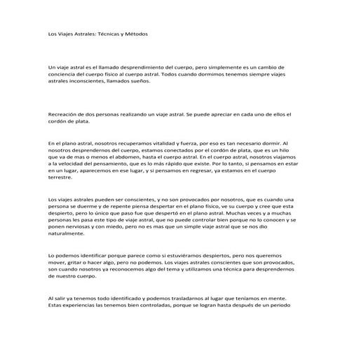 Los viajes astrales. técnicas y métodos