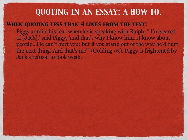 Lotf How To Quote