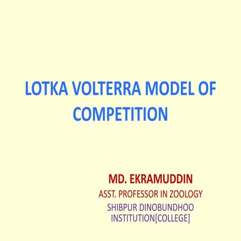 Lotka volterra model of competition