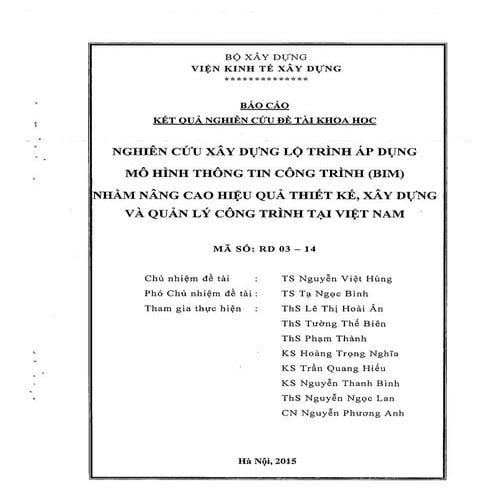 Lộ trình BIM tại Việt Nam