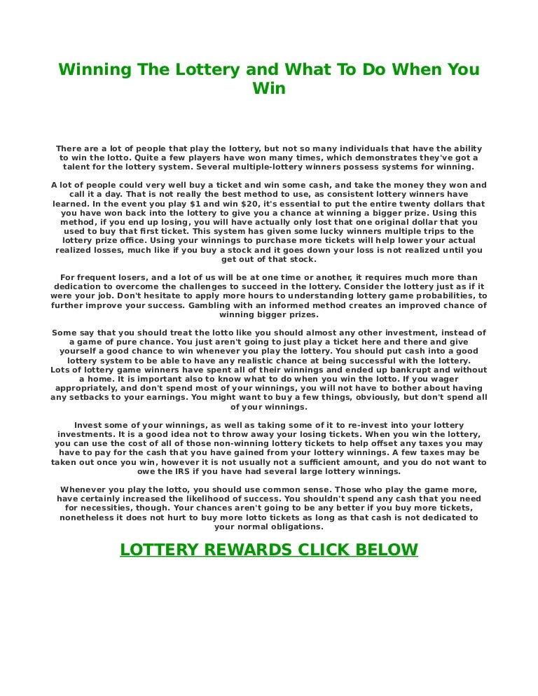 The lottery system The lottery system