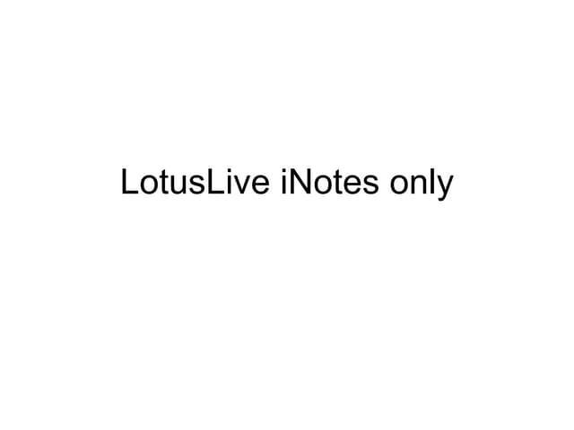 LotusLive iNotes Only