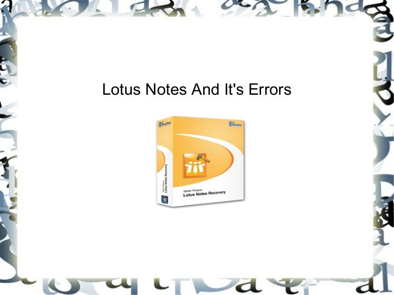 Lotus notes errors