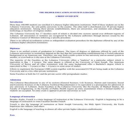 Louaize bc higher education in lebanon | PDF