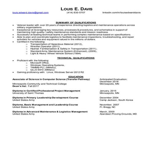 Louis davis resume   june 2018