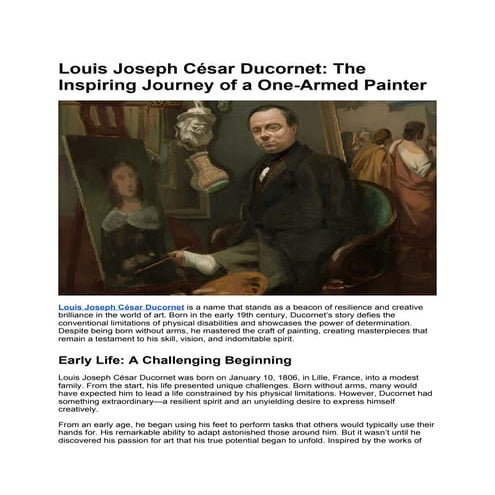 Louis Joseph César Ducornet: The Inspiring Journey of a One-Armed ...