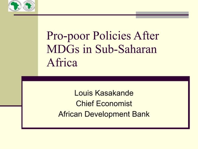 Pro-poor Policies After MDGs in Sub-Saharan Africa