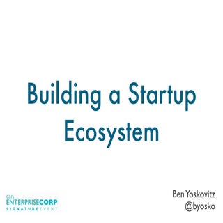 Building a Startup Ecosystem