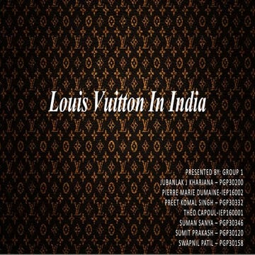 Louis vuitton in india | PPTX
