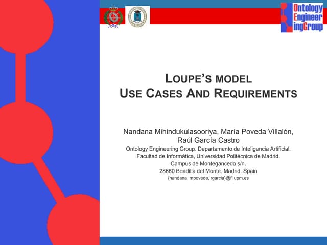 Loupe model - Use Cases and Requirements 