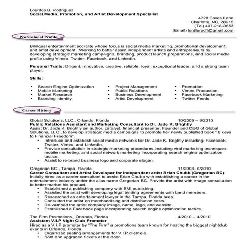 Lourdes Rodriguez Master Resume