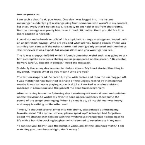 Love can go sour too