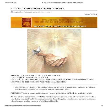 LOVE: CONDITION OR EMOTION ?