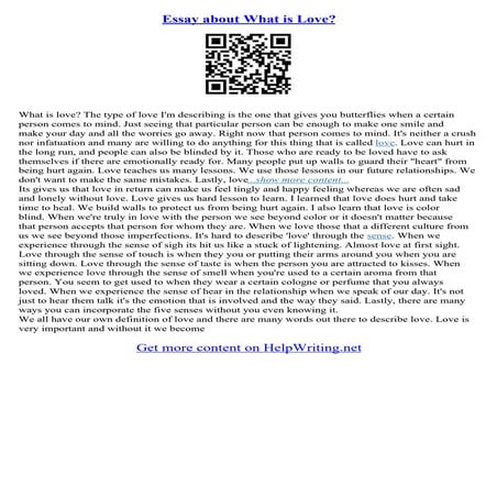Love Definition Essay Examples
