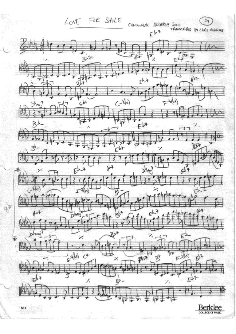 Love For Sale Cannonball Adderly Solo