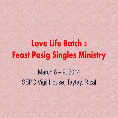 FEAST Pasig Love Life Retreat 