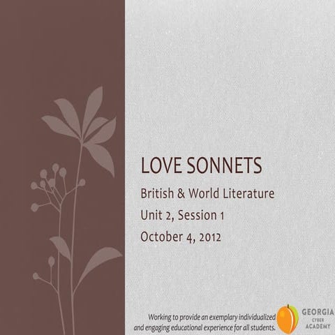 Love sonnets week 1 ss lms