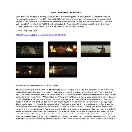 Love the way you lie analyses