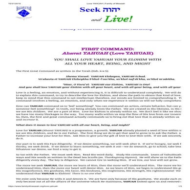 Love yahuah   the first commandment