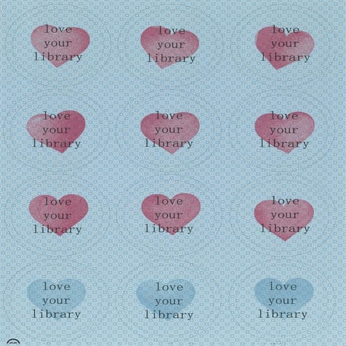 Love Your Library CCL Button Templates - 2.25'' Blue Pattern with Hearts