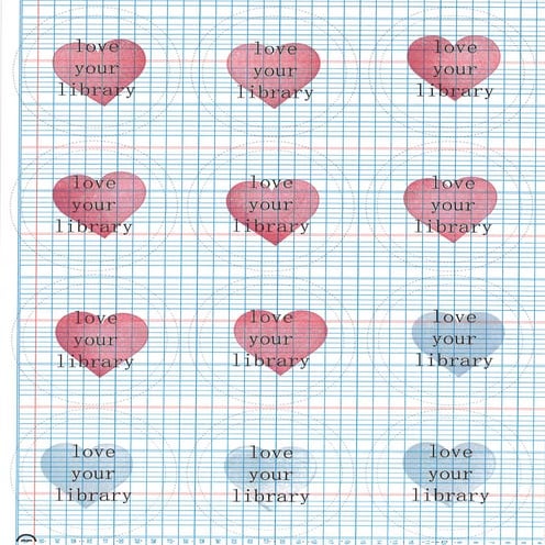 Love Your Library CCL Button Template - 2.25'' Rad Grid with Hearts