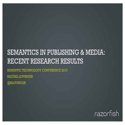 Semantics in Publishing & Media
