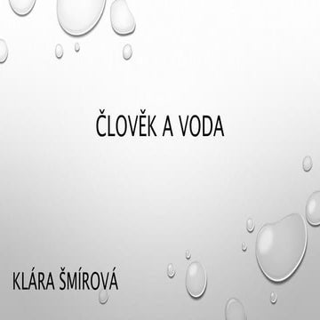 Člověk a voda