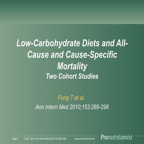View of Low carbohydrate diets and mortality | PPT