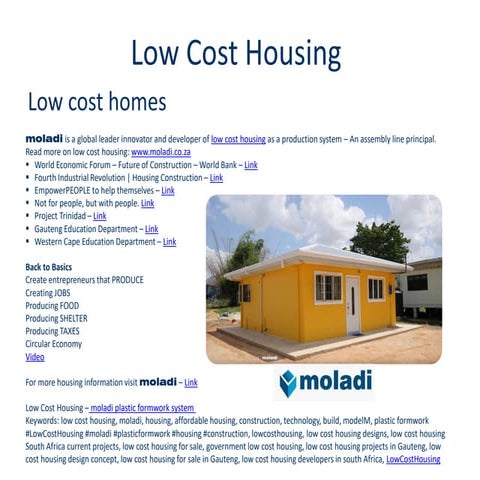 Low cost housing construction building 
