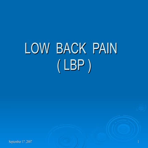 Low Back Pain