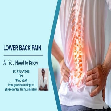LOW BACK PAIN_BY. R.YUVASHRI BPT FINAL YEAR