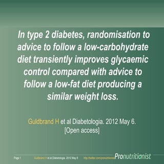 Low carb diet in diabetes, 2 year r...