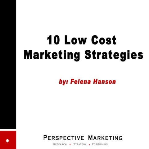 Low Cost Marketing Strategies